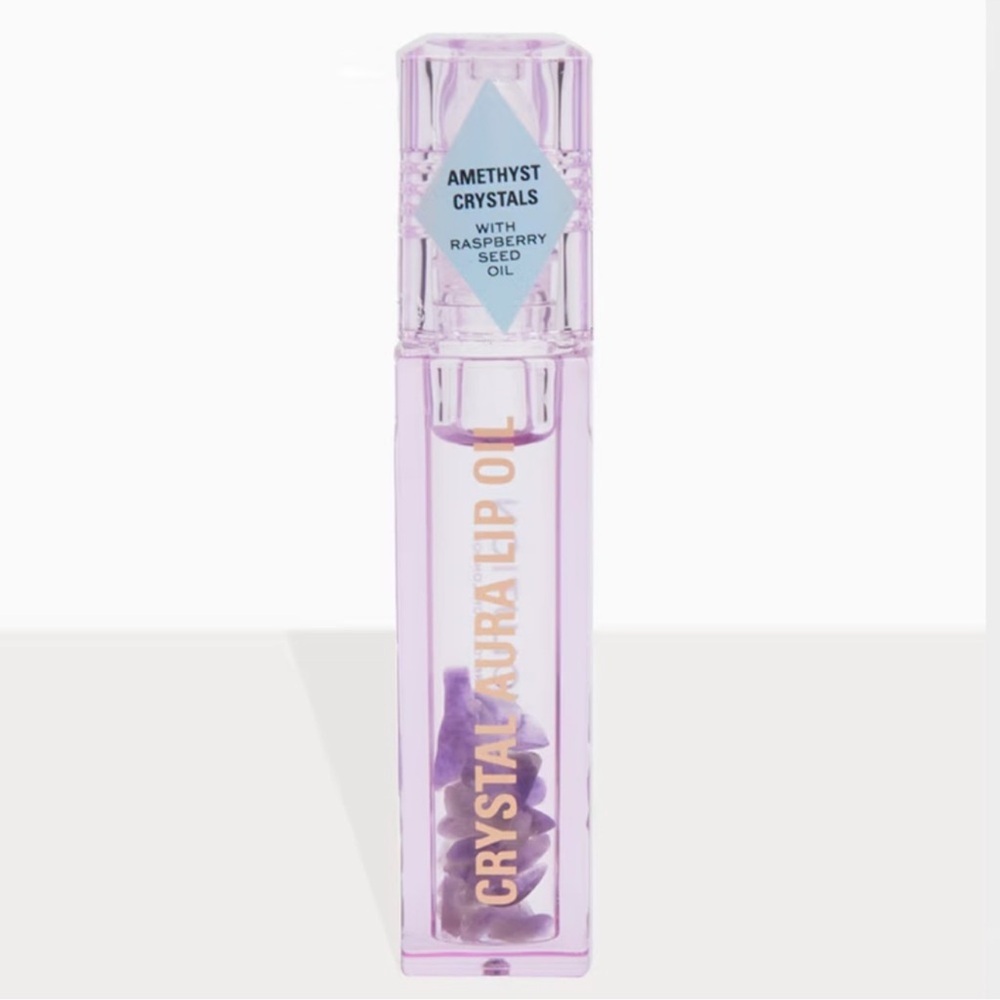 Revolution Beauty Crystal Aura Lip Oil Amethyst Crystals Raspberry Seed Oil New
